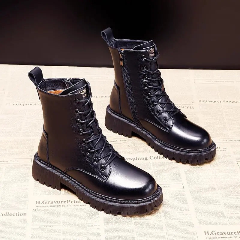 Noralyn | Black Leather Boots